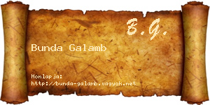 Bunda Galamb névjegykártya